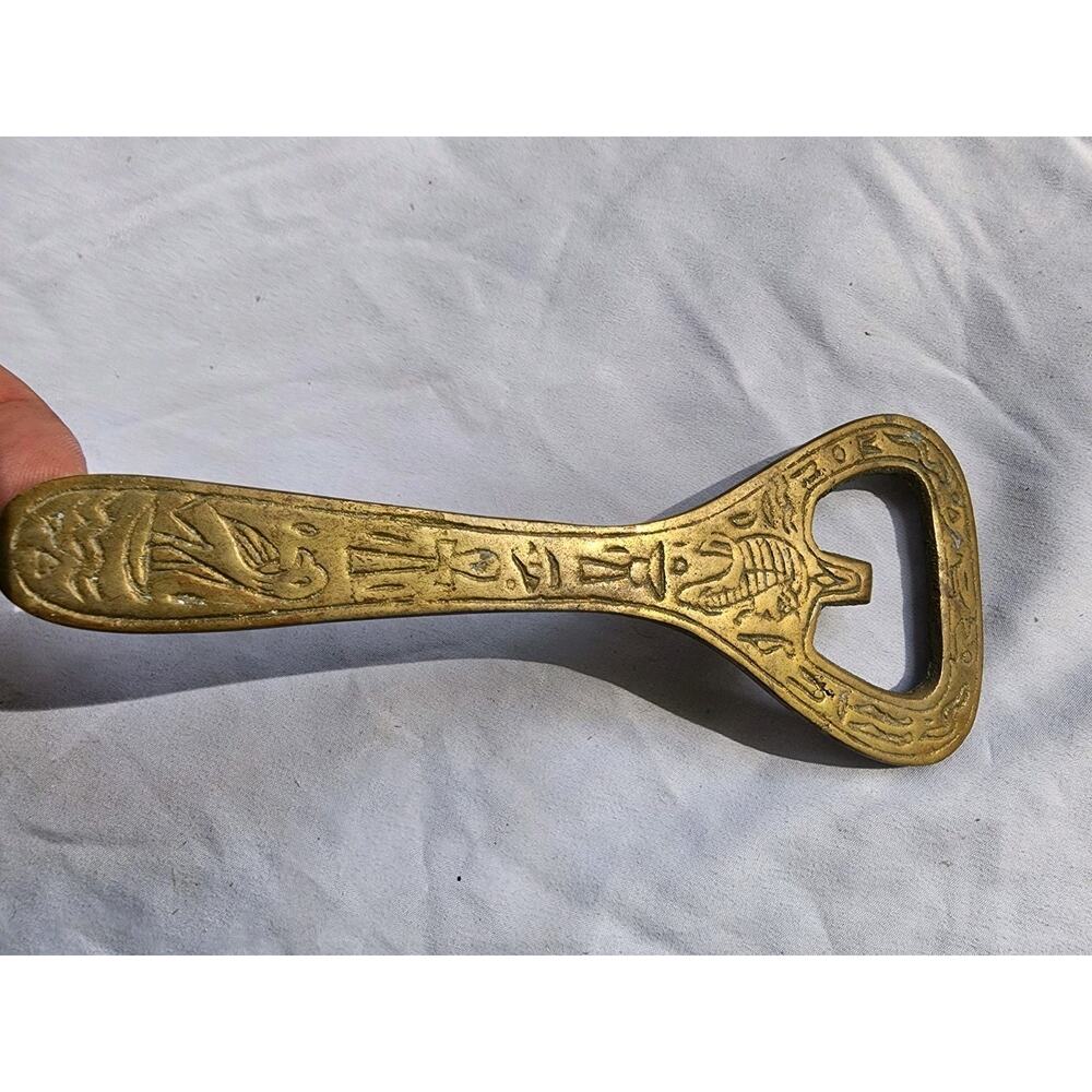 Egyptian Vintage Opener Brass Bottle Theme Pharaoh Engraved Design Old Style
